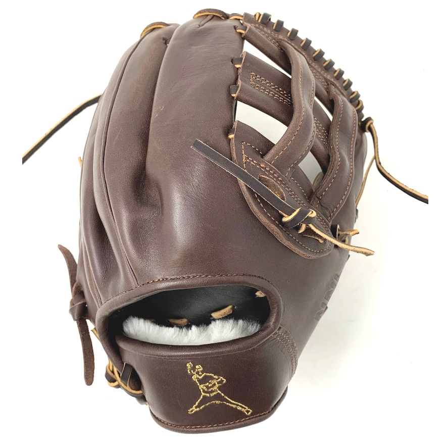 This American Kip infield baseball glove is ideal for short stop or third base. Many left side infielders prefer an H web at this position. Deep pocket and stiff Kip leather with an open back. 5 stars on the side of the glove representing the 5 tools of great baseball players.  Speed Power Hitting for power Fielding Arm strength 