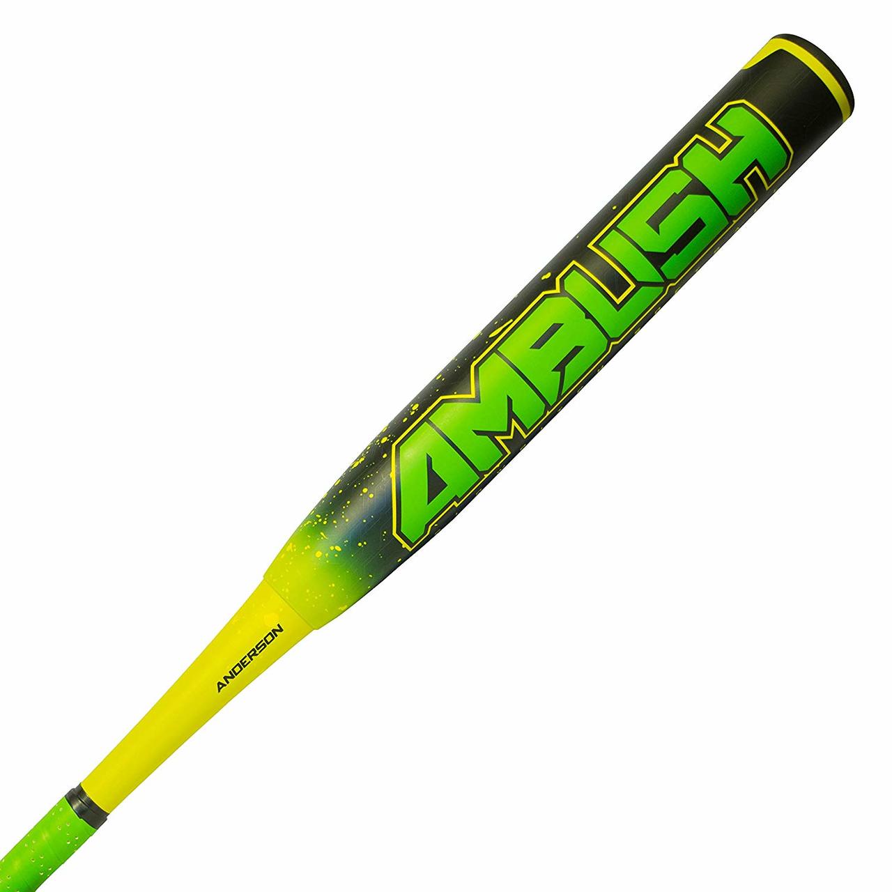 anderson-2018-ambush-composite-slowpitch-softball-bat-34-in-26-oz 011046-3426 Anderson 874147008669 wo-piece Multi layered Composite for performance and durability ½ Ounce end