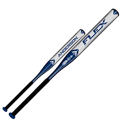 The Anderson 2015 Flex Slow Pitch bat is Virtually Bulletproof! Constructed from our aerospace alloy the one piece design is considered one of our most durable bats so you\ll never worry about your new FLEX denting or cracking in the middle of a season. The Flex Slow Pitch is a balanced bat made to give hitters just the right balance of power plus speed with a thin, buggy whip handle for generating more bat speed to snap the bat head through the zone plus a \x93muscled up\ barrel for extra pop and distance upon contact. The Reduced Moment of Inertia (the effort necessary to swing the bat) allows you to generate break neck bat speed without burning an extra ounce of effort. It\x like swinging a bat with the force of a sledgehammer with the effort of a fly swatter producing more powerful hits, massive ball speed and bigger offensive numbers. Never worry about blisters or tired, sore hands with the FLEX\x plush padded spiral grip which provides a pillow soft feel with leather tough durability. Don\t wait for your bat to \x93break in\, the Flex Slow Pitch Bat comes out of the wrapper white hot and requires just a handful of swings to be primed and ready for teeing off opposing pitchers.