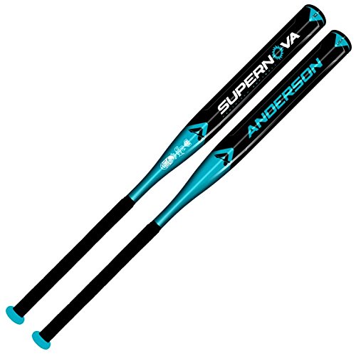 Anderson Supernova Fast Pitch Softball Bat -10 (31-inch-21-oz) : The 2015 Anderson Supernova Fast Pitch Softball Bat is scientifically constructed one-piece design, manufactured with AB9000 Composite for standing up to the punishment a hitter doles out over the course of a season. The Supernova made to give hitters just the right balance of power plus speed with a thin, buggy whip handle for generating more bat speed to catch up with fastballs plus a muscled up barrel for extra pop and distance upon contact. Weve packed as much weight in the sweet spot to create a trampoline effect when you make contact on the bats sweet spot. By muscling up the barrel weve created a larger, juicier sweet spot thats more forgiving. Youll feel the ball immediately jump off the barrel and then rapidly pick up speed as it leaves the infield. The Reduced Moment of Inertia (the effort necessary to swing the bat) allows you to generate break neck bat speed without burning an extra ounce of effort. Its like swinging a bat with the force of a sledgehammer with the effort of a fly swatter producing more powerful hits, massive ball speed and bigger offensive numbers. Never worry about blisters or tired, sore hands with the Supernovas plush padded spiral grip which provides a pillow soft feel with leather tough durability. Dont wait for your bat to break in Supernova comes out of the wrapper white hot and requires just a handful of swings to be primed and ready for teeing off opposing pitchers.