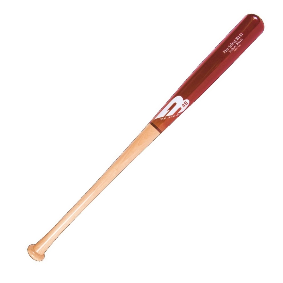 30-day warranty included Handle: 0.94 in Barrel: 2.46 in (small) Weight Ratio: -3 Knob: Regular Type of bat: Balanced Handcrafted from Pro Select Yellow Birch Label Color: White This model is a favorite of our professional clients. It combines the balanced feel of the B271 with a long thin handle and a longer barrel for a greater hitting surface. This great bat is made for contact hitters. With denser wood, the B141 will give you more pop and allow you to go gap to gap.