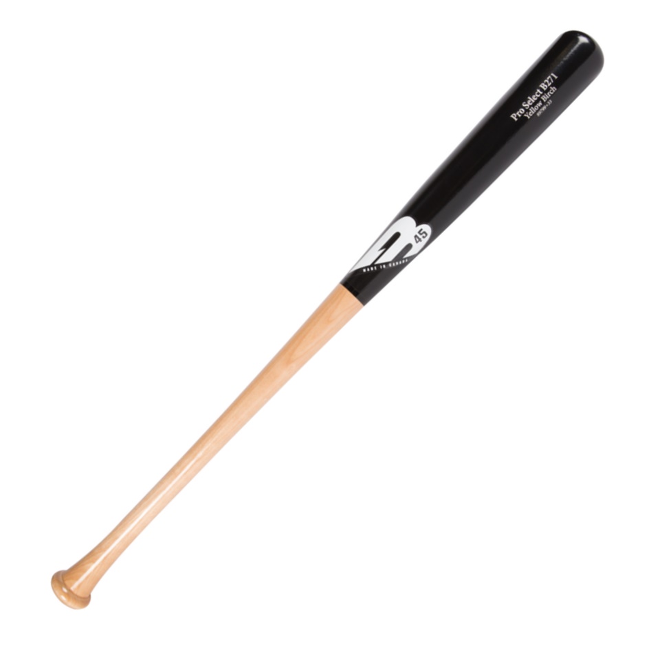 30-day warranty included Handle: 0.94 in Barrel: 2.47 in (small) Weight Ratio: -3 Knob: Flared Type of bat: Balanced Handcrafted from Pro Select Yellow Birch Label Color: White This is one of the most popular bats at all levels due to its balance. Many professionals choose this model because its dimensions allow for the bat to be made with denser wood. Its flared knob and tapered handle is sure to please both contact and power hitters. This bat is also recommended for players transitioning from aluminum to wood