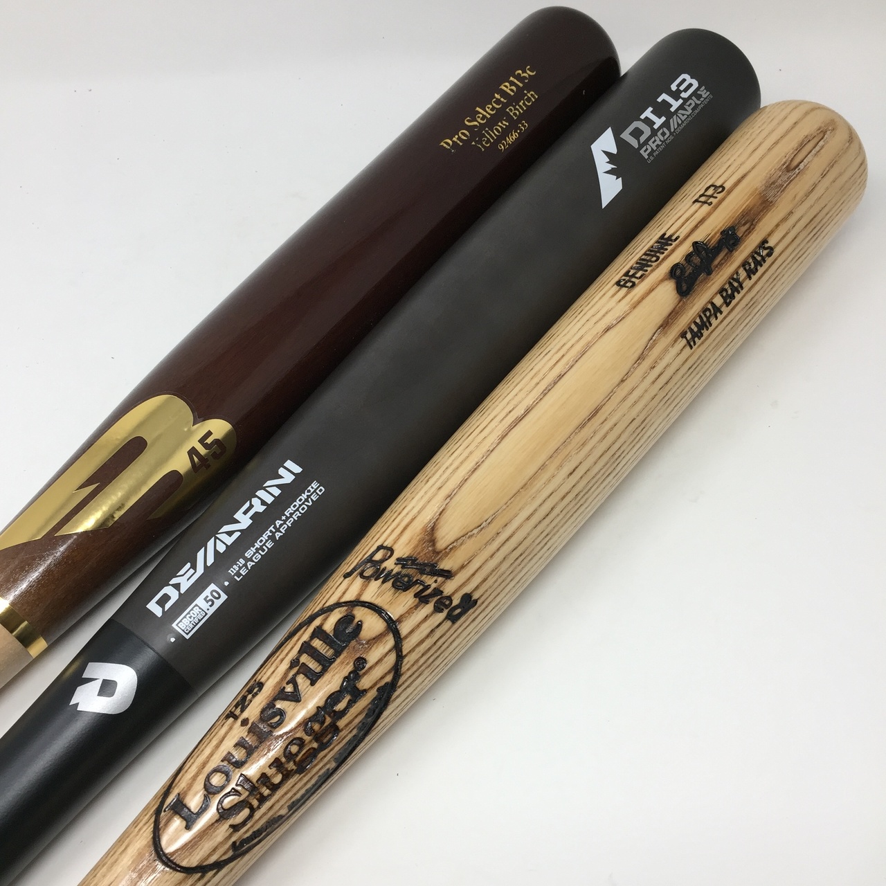 bat-pack-3-bats-i13-turning-model-33-inch-b45-birch-demarini-composite-louisville-slugger-i13-ash BATPACK-0006   1. GI13EL-33/30 Louisville Slugger MLB Evan Longoria Ash Adult Baseball Bat