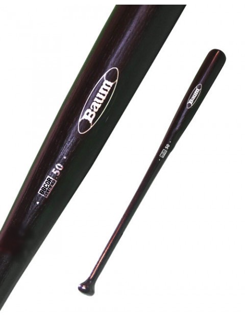 Baum Bats - are durable, unique wood composite structures that are manufactured under conditions similar to those used to make advanced aerospace products. Baum Bats products are the result of years of intensive research and development in materials science, physics and mechanical engineering. As Baum Bats reputation proves, the Baum Bat is simply the best bat in the world! With the AAA Pro Model Baum Bat, you will: Save money because you not have to buy another wood bat all season. You will without a doubt become a better hitter and prove to coaches, scouts and fans you can hit with a wood bat. Thousands of Baum Bats have been placed in worldwide service in professional baseball, collegiate summer leagues, colleges and high schools. All reports indicate the same thing - the AAA Pro Baum Bat is a wood bat, except it is far more durable. Thousands of hits were attained on some bats while maintaining the inside-jam pitch effectiveness due to bat sting and wood-like ball exit velocity. Umpires, fans, coaches and players could not tell any difference in the game, and most importantly the hitters became noticeably improved at the college and high school level while maintaining the game as it was designed. A designed combination and clone of the five most popular Major League hardwood bats. The AAA Pro Baum Bat hits, feels, looks and sounds exactly like wood, with a maximum diameter of 2.505 and a sweet spot diameter of 2.473. Length to weight ratio of -3 guaranteed weight. The major difference is durability. Imagine not having to replace your wood bat every 20-70 swings when it breaks! This is without a doubt the most durable bat in baseball.            