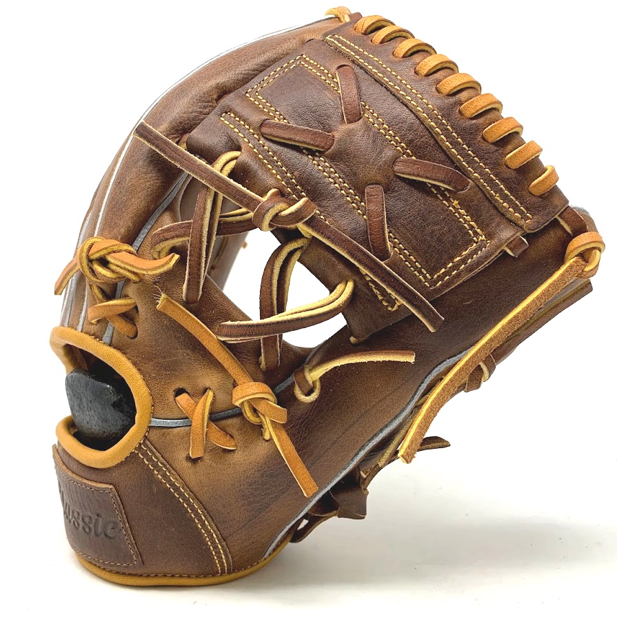 classic-11-25-inch-chestnut-kip-anchor-lace-baseball-glove-right-hand-throw FG3-1125-CHTN-RightHandThrow   A small Classic 11.25 inch baseball glove for second base playing