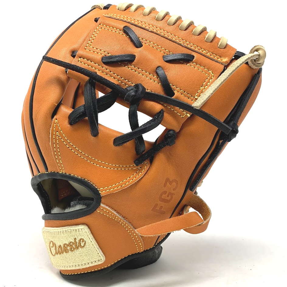 classic-baseball-glove-11-inch-one-piece-orange-camel-right-hand-throw FG3-11-ORCM-RightHandThrow   This classic 11 inch baseball glove is made with orange stiff