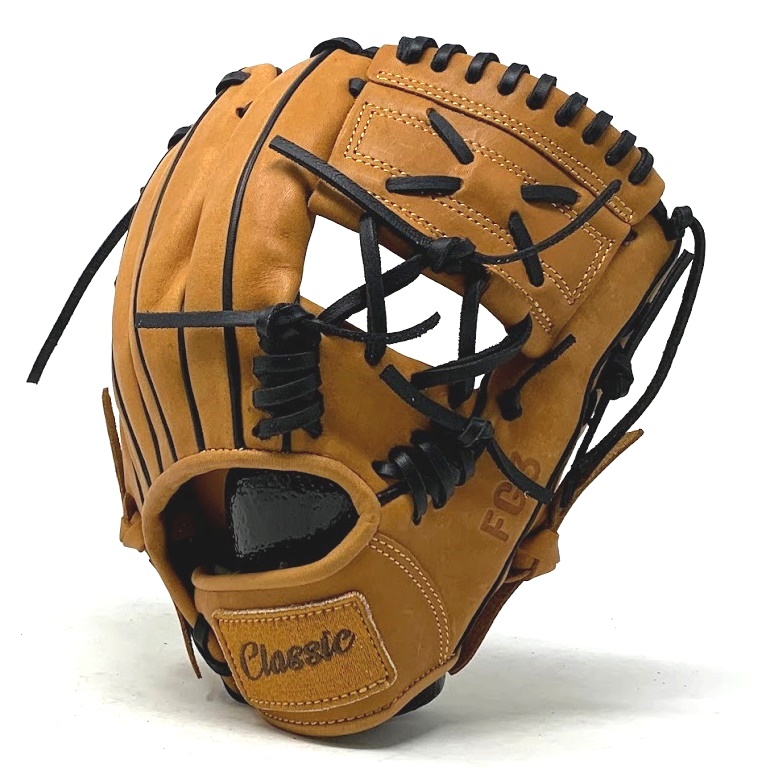 classic-baseball-glove-11-inch-one-piece-tan-black-welt-right-hand-throw FG3-11-TNBKW-RightHandThrow   This classic 11 inch baseball glove is made with tan stiff