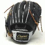 Classic Baseball Glove 12 inch Basket Web Black Platinum US Kip Right Hand Throw
