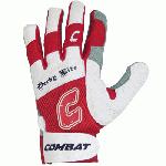 Combat Derby Life Youth Batting Gloves (Pair) (Red, XL) : Derby Life Ultra-Dry Mesh Batting Gloves from Combat feature ultra-dry mesh that repels moisture to keep your hands cool and dry. Diamond-Tech leather palm reinforces durability and improves grip. The ultra-fit fingers and flexible spandex allows for comfortable performance without restriction. Ultra Dry-Mesh Ultra Flex Spandex Diamond Leather Tech Palm Ultra-Fit Fingers