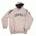 Combat Sports Mens Hooded Sweatshirt (GreyNavy, Large) : Combat hoodie looks great and feels even better. Fleece cottonpoly blend, and athletic cut (wide in the shoulders, narrow in the waist).