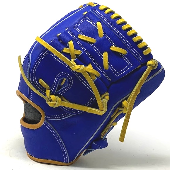 custom-pro-us-kip-blue-gold-12-inch-baseball-glove-right-hand-throw FG300-12-BLGD-RightHandThrow Classic   Heavy Duty US Kip Leather Upgraded 1/4 Inch Nokona Laces