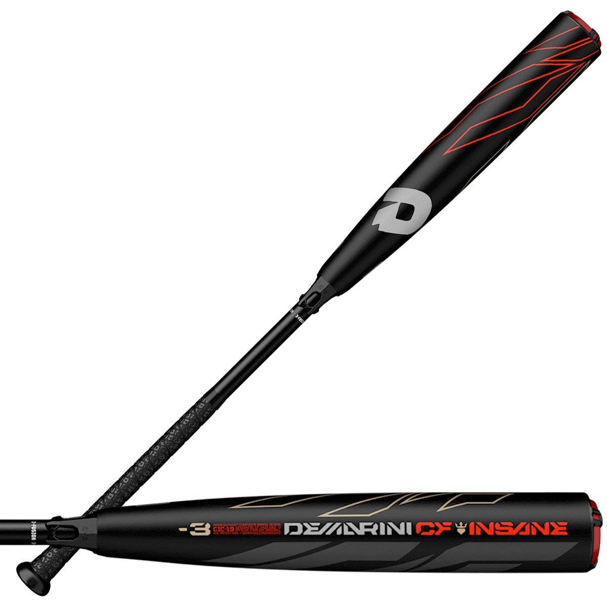 `-3 Length to Weight Ratio Slight Endload Weighting Paraflex Plus Composite BBCOR Certified 1 Year Manufacturer's Warranty Change the game with one powerful swing of the 2019 CF Insane (-3) BBCOR bat from DeMarini. Built for power, this slightly endloaded stick puts more mass in the barrel - and more momentum in your swing. A Paraflex+ Composite barrel and handle gives you a premium feel, and the 3Fusion System keep the energy in the barrel instead of your hands. A never-ending pursuit of perfection and performance drove us to create our most consistent, best-performing CF Series of bats ever. Whether you drop bombs or drive the gaps, there’s a 2019 CF Series bat designed for your game. Push the limits with DeMarini. Comes with a 1 year manufacturer's warranty from DeMarini. - -3 Length to Weight Ratio - 2 5/8 Inch Barrel Diameter - Slight Endload Weighting - Paraflex Plus Composite - 3Fusion Endcap - 3Fusion Taper - D-Tak Premium Grip - BBCOR Certified - 1 Year Manufacturer's Warranty