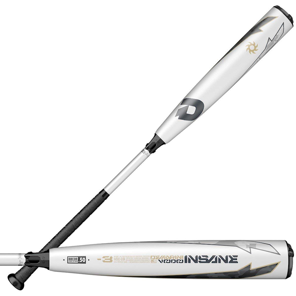 `-3 Length to weight ratio End-loaded swing weight Paraflex Plus composite handle / X14 Alloy barrel BBCOR Certified 1 Year manufacturer's warranty Walk it off with the 2019 Voodoo Insane (-3), the most end-loaded stick in our BBCOR lineup. Designed for elite power hitters in high school and college, this X14 Alloy barrel carries extra weight toward the end for maximum pop and increased durability on powerful cuts. Hitters will love the easy power they generate with this bat as the 3Fusion Connection redirects energy back into the barrel instead of their hands. Our best-performing, high-octane lineup of Voodoo bats ever includes a stick for every type of elite high school and college hitter. Creating devastating power, the 2019 Voodoo lineup is all about one thing: going full throttle in every at-bat. Push the limits with DeMarini. Comes with a 1 year manufacturer's warranty from DeMarini. - -3 Length to weight ratio - 2 5/8 inch barrel diameter - End-loaded swing weight - Paraflex Plus composite handle - X14 Alloy barrel - 2-piece, hybrid construction - 3Fusion Taper - 3Fusion End Cap - BBCOR Certified - 1 Year manufacturer's warranty