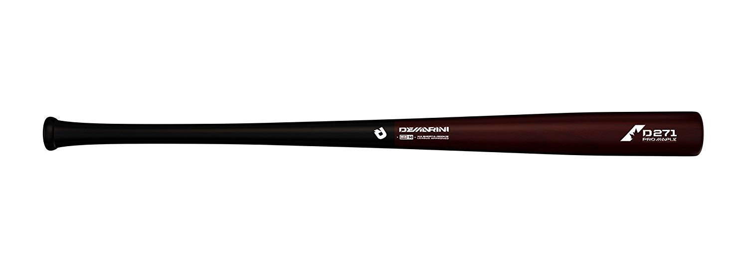 Round out your game with the DeMarini D271 Pro Maple Wood Composite Bat. The D271 model has a medium barrel and very balanced swing weight. Now with a one-year warranty, all DeMarini Wood Composite bats are approved for Perfect Game, Short Season A and Rookie Ball level play. Bat Specifications Wood: Pro Maple Barrel/Composite Handle Barrel: Medium Barrel Load: Balanced Certified: BBCOR, Perfect Game, Rookie Ball, Short Season A Turn Model: 271 Warranty: One Year Limited Manufacturer's Warranty