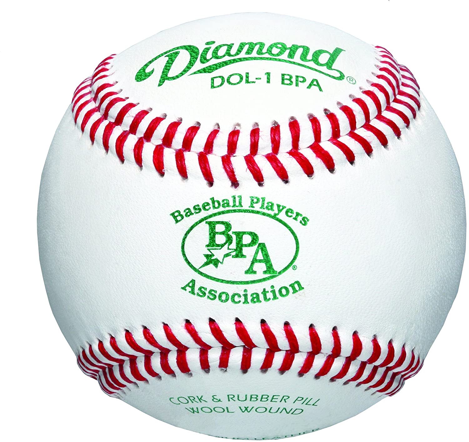 diamond-baseball-players-association-select-wool-blend-winding-baseball-1-dozen DOL-1-BPA-DOZ Diamond  Select wool blend winding Cork and rubber center Premium leather cover