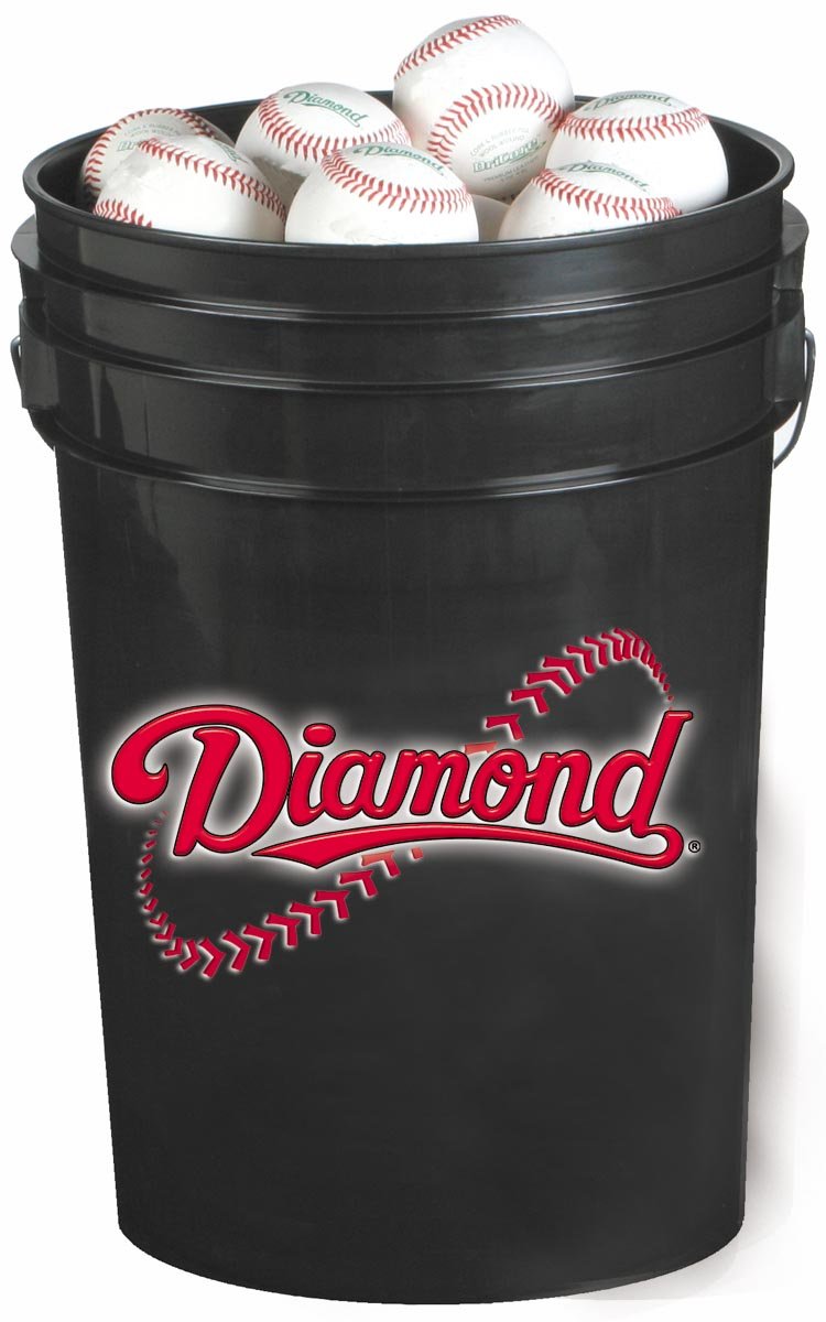 Diamond Bucket with 30 DBX Baseballs. DBX baseballs are an excellent practice baseball.