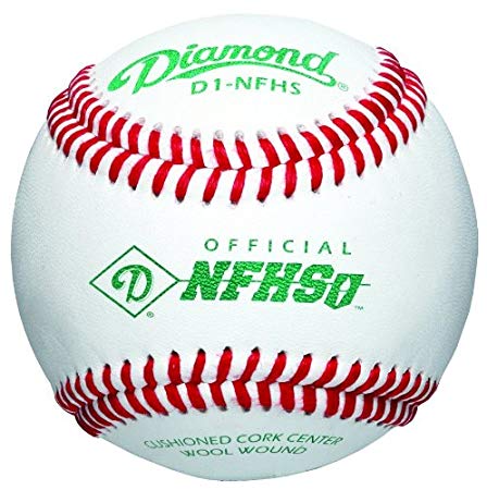 National Federation of State High School Association.Cushioned cork center, A-grade grey wool winding, premium leather cover, Diamond Seam™,DriCore™ technology. NFHS approved and licensed. . 1 dozen baseballs Quality leather baseball with cushioned cork center A grade grey wool winding, DriCore technology, premium leather cover and diamond seam Approved by the NFHS (National Federation of State High School Associations) Diamond sports products are guaranteed against defects in workmanship and materials for 1-year