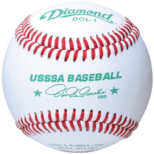 Select wool blend winding Cork and rubber center Premium leather cover Raised Diamond Seam USSSA official licensed product.