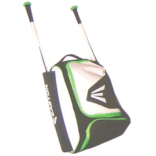 Easton Bat Pack E200P Bag 20 x 13 x 9 (White-Neon Green) : Frontal access with inner shelf for ideal storage. Ventilated cleat compartment. Padded back and straps and two neoprene bat holders.