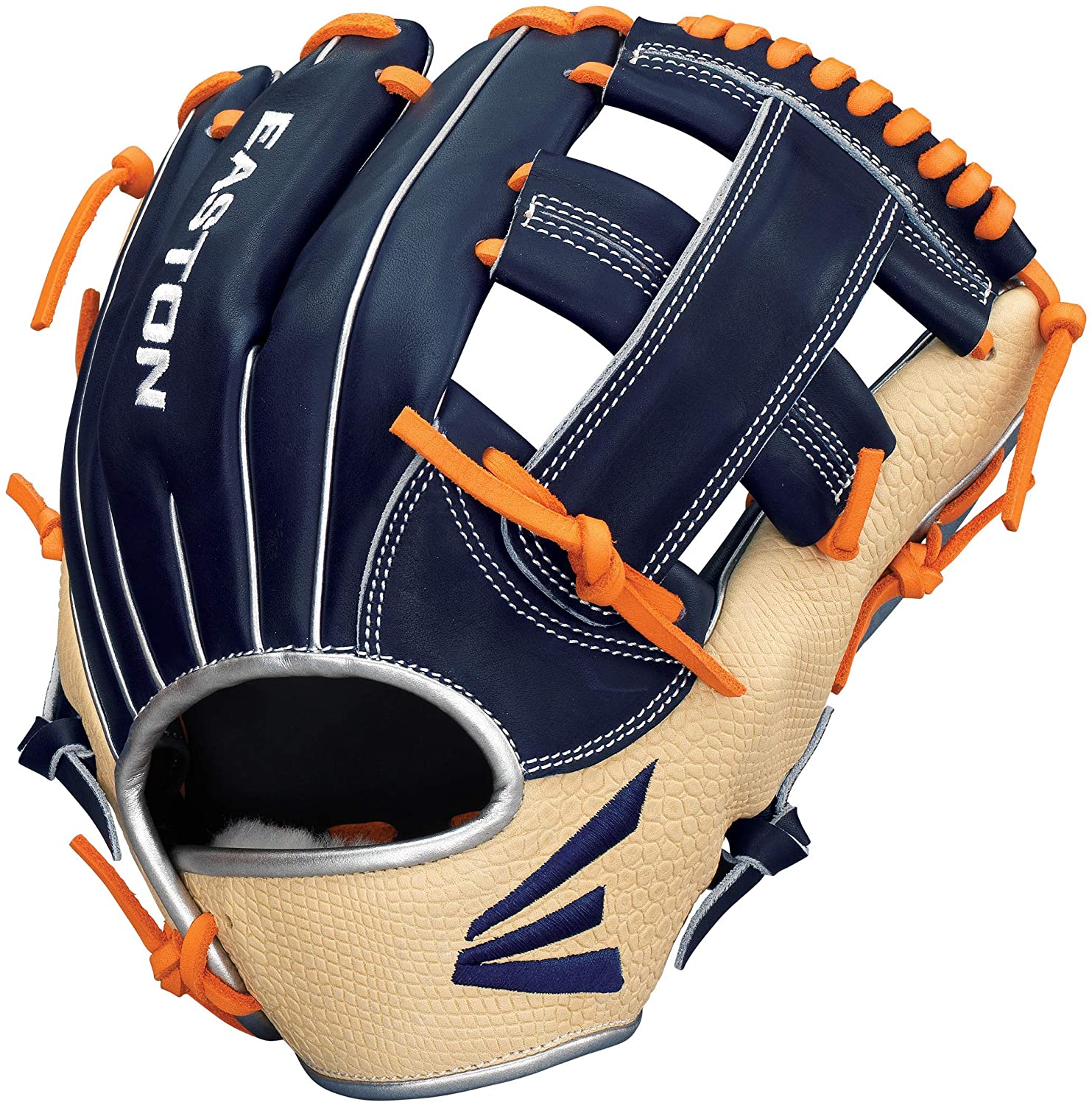 Step on to the field like a Pro with Easton’s all-new Professional Reserve Collection Alex Bregman Game Spec ball glove. This exact on-field 11.75” single post model, used by Houston infielder and world champion Alex Bregman, is meticulously crafted with a Premium Reserve steer hide leather shell back and palm lining. The padded wrapped thumb and pinky loops, and a luxurious sheep wool shearling fur wrist liner, provide players with best-in-class comfort and control. The Alex Bregman Game Spec glove features a deep pattern shape with increased pocket width and pro grade rawhide laces. Ramirez (C43JR) - Step on to the field like a Pro with Easton’s all-new Professional Reserve Collection José Ramírez Game Spec ball glove. This exact on-field 12” H-web model, used by Cleveland infielder José Ramírez, is meticulously crafted with a Premium Reserve steer hide leather shell and palm lining. The padded wrapped thumb and pinky loops, and a luxurious sheep wool shearling fur wrist liner, provide players with best-in-class comfort and control. The José Ramírez Game Spec glove features a neutral pattern shape with medium pocket depth and pro grade rawhide laces. Diaz (D46ED) - Step on to the field like a Pro with Easton’s all-new Professional Reserve Collection Edwin Diaz Game Spec ball glove. This exact on-field 12” Finger Sleeve Dual Hinge model, used by New York Mets pitcher Edwin Diaz, is meticulously crafted with a Premium Reserve steer hide leather shell and palm lining. The padded wrapped thumb and pinky loops, and a luxurious sheep wool shearling fur wrist liner, provide players with best-in-class comfort and control. The Edwin Diaz Game Spec glove features a deep pattern shape with increased pocket width and pro grade rawhide laces.