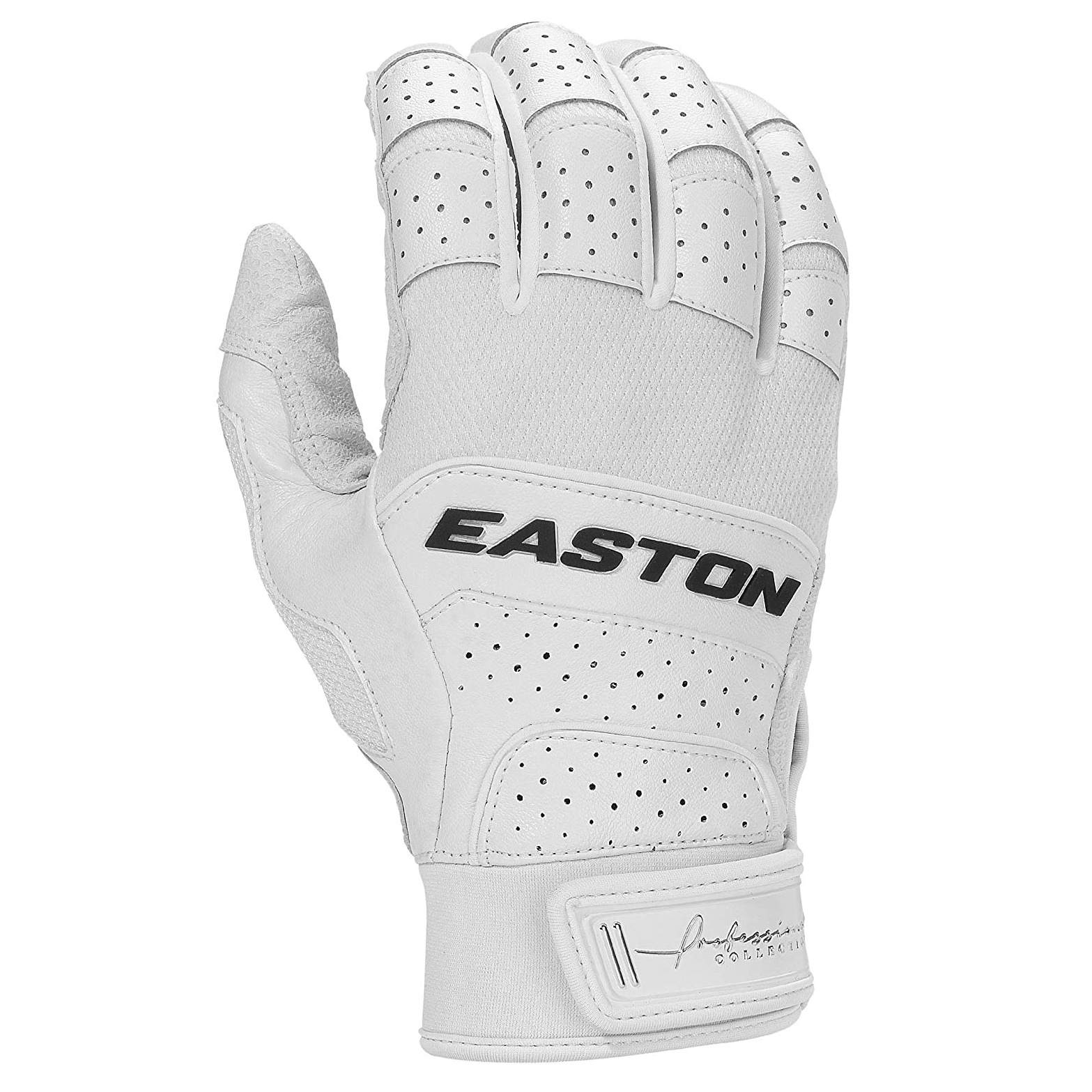 easton-professional-collection-batting-gloves-pair-adult-large A121229L Easton  Premium grade digitally embossed Cabretta sheepskin leather palm Smooth microfiber combined