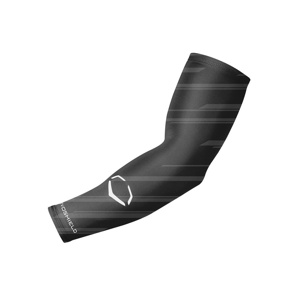 evoshield-compression-speed-stripe-arm-sleeve-black-small-medium WTV1045180003S  y EvoShield Speed Stripe Compression Arm Sleeve• Improves circulation for better muscle