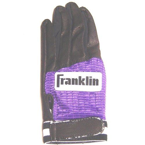 franklin-batting-glove-black-purple-1ea-large-right-hand 2865F4-LargeRight Hand  New Franklin Batting Glove Black Purple 1ea Large Right Hand  Franklin