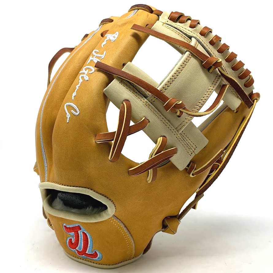 J.L. Glove Company combines beautiful design, professional quality material and demanding performance rigors to make the best baseball gloves available to competitive players. Founded and based in Austin, Texas. The gloves are constructed from select American Kip leather chrome tanned in Japan. Fur wrist liner for comfort and moisture management. The DR 03 has a medium-deep pocket depth that makes for a perfect glove around the field. The DR 03 features a medium depth pocket. With a true thumb to pinky close, the DR03 allows the rangy player to size up and still enjoy a nimble ball transfer around the infield. The J.L. Glove Company started with a vision shared by brothers Jeremy and Tyson Spring, two men raised in love with the game of baseball, obsessive about design that makes the game more beautiful, the player more confident, and the outs more plentiful. J.L. Glove Company are players, coaches, parents, designers, and baseball men. The J.L. Glove Company motto is 27 Outs. Go get One.