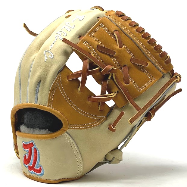 SO 01 has a shallow pocket depth with broad neutrality in the heel. SO01 is a great choice for the mid infielder with lightning hands. J.L. Glove Company combines beautiful design, professional quality material and demanding performance rigors to make the best baseball gloves available to competitive players. Founded and based in Austin, Texas. The gloves are constructed from select American Kip leather chrome tanned in Japan. Fur wrist liner for comfort and moisture management. The J.L. Glove Company started with a vision shared by brothers Jeremy and Tyson Spring, two men raised in love with the game of baseball, obsessive about design that makes the game more beautiful, the player more confident, and the outs more plentiful. J.L. Glove Company are players, coaches, parents, designers, and baseball men. The J.L. Glove Company motto is 27 Outs. Go Get One.