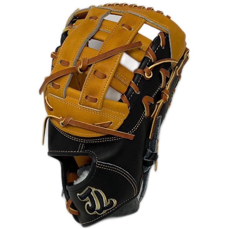 jl-glove-co-first-base-mitt-ad21-12-75-inch-h-web-black-tan-right-hand-throw AD21-1275-BKT-RightHandThrow JL Glove Co  The AD21 has a huge neutral surface for picks with a