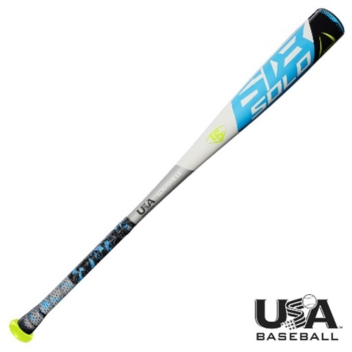 Meets new USA Baseball standards 1-piece sl hyper alloy construction New speed Ballistic end cap New custom lizard skin premium performance grip The new Solo 618 (-11) 2 5/8 USA Baseball Bat is designed for players looking to match the high heat with a little more speed of their own.   Built with a 1-piece SL Hyper alloy construction, the Solo 618 delivers stiffer feel and maximum energy transfer on contact and the new Speed Ballistic End Cap delivers maximum swing speed through the zone.   Make every swing count and find your bat from the most trusted lineup in the game: Louisville Slugger. Meets new USA Baseball standards 1-piece SL Hyper Alloy construction New Speed Ballistic End Cap New custom Lizard Skin™ premium performance grip Specs Product SKU(s) WTLUBS618B1131, WTLUBS618B1132 Barrel Diameter 2 5/8 Inches Series Solo Certification USA Baseball Barrel Material Alloy Model Year 2018 Weight Drop -11 Note Manufacturing tolerances, performance considerations, and grip weight may cause variations from the listed weight.