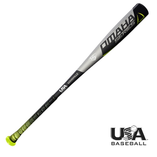 The new Omaha 518 (-10) 2 5/8 USA Baseball bat from Louisville Slugger is designed to help players dominate at the highest levels, the way the Omaha series has dominated the scene -- year after year, game after game.  Product Features Meets new USA baseball youth standard 1pc 7-Series alloy construction that delivers a huge sweet spot  Durable end cap design  Synthetic leather fade grip  7/8” standard handle  Specs Product SKU(s) Barrel Diameter 2 5/8 Inches Series Omaha Certification USA Baseball Barrel Material Alloy Model Year 2018 Weight Drop -10 Note Manufacturing tolerances, performance considerations, and grip weight may cause variations from the listed weight.