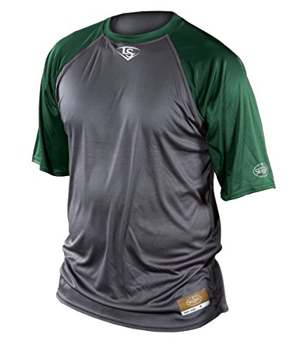 Louisville Slugger Adult Loose Fit Raglan Short Sleeve Shirt (Grey-DarkGreen, Large) : Louisville Slugger Adult Loose Fit Raglan Short Sleeve Shirt (Grey-DarkGreen, Large) New