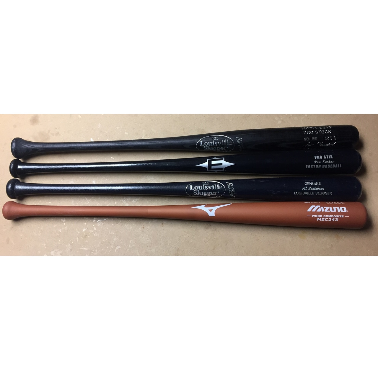 louisville-slugger-bat-pack-wood-bats-34-inch-4-total BATPACK-0002 Louisville  Mizuno composite Easton Pro Stix and Louisville Slugger wood bats in