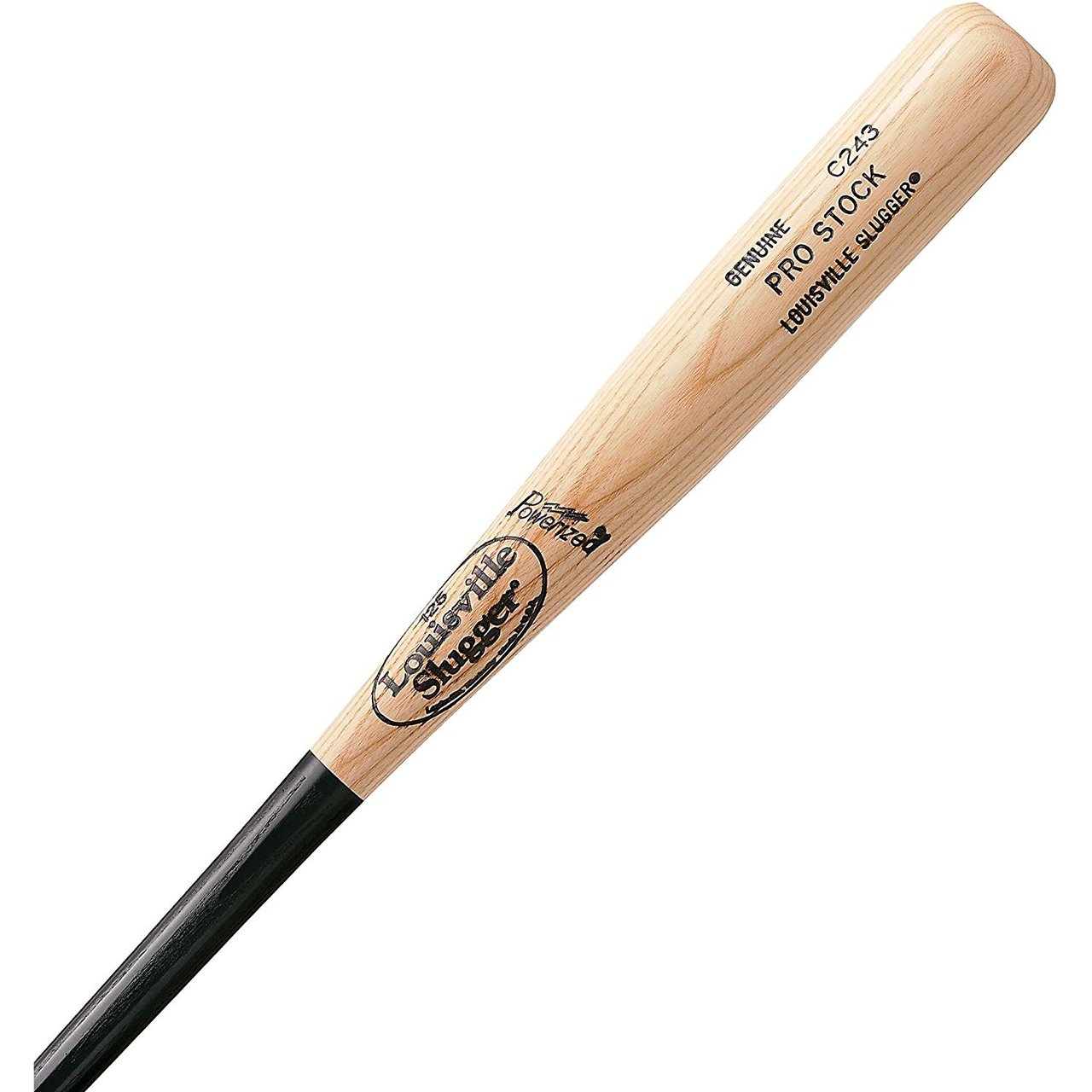Pro Stock Northern White Ash C243 Extra large barrel turning model features a balanced swing weight for greater bat speed and is the same turning model of NL MVP Buster Posey Cupped end provides a lighter more balance swing weight for greater bat speed Black handle and natural barrel finish 15/16 handle available in 32, 33 and 34 For over 125 years, weve dominated the batters box in Major League Baseball. Still to this day, more teams and players -from rising stars to All-Stars -swing Slugger than any other brand. What do they know that other players don't. No other bat combines heritage, expertise and passion for the game like Louisville Slugger. We use superior lumber and superior craftsmanship to create a better, harder and longer-lasting bat. don't. Make the mistake of thinking all wood bats are the same. They may look similar, but the quality of wood is very different from one wood bat company to another. Louisville Slugger sets itself apart from other bat makers with over 125 years of bat making experience, outstanding turning models and the ability to offer the best quality wood on the market. This quality comes at a price. Louisville Slugger bats can be more expensive than other bats because we use only the very best timber to make our bats. With wood bats, you get what you pay for. Cheaply priced wood bats usually mean cheap-quality wood. The C243 turning model is very popular for Louisville Slugger due to its extra large barrel that provides a player with one of the biggest sweet spots for a wood bat. The C243 has a beautiful two tone popular finish in a black handle and natural barrel. The C243 is also used by NL MVP Buster Posey, a player who has grown up swinging the best bats in baseball, Louisville Slugger. The cupped end makes the bat even more balanced for quicker bat speed.