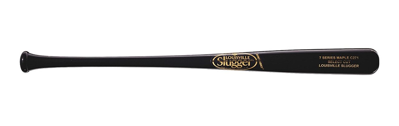 louisville-slugger-c271-select-s7-maple-wood-baseball-bat-black-gold-34-inch W7M271B1-34 Louisville 887768593391 Louisville Slugger 2018 Select Cut Series 7 C271 Maple Wood Baseball