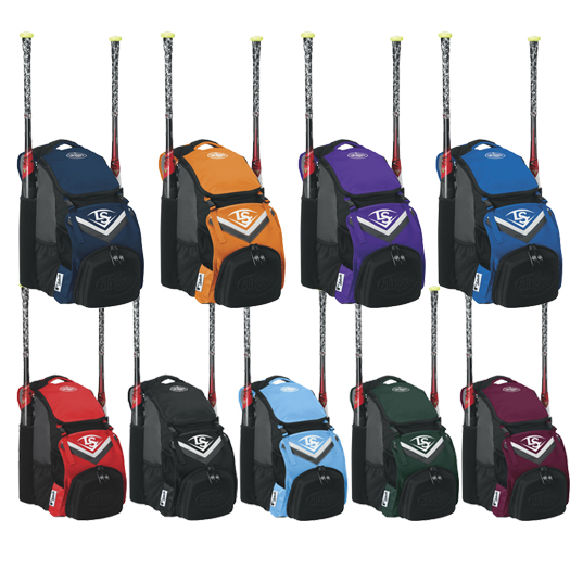 Louisville Slugger Series 7 Stick Pack Equipment Bag EBS7SP6 Louisville Slugger built the Series 7 equipment bags to combine spacious storage and cutting-edge technology. Not only is the back pack design compact and portable the extra-durable construction will extend the life of the bag through the ups and downs of your season. And with Series 7 you can leave your mark with a removable personalized sleeve. Features Spacious Storage with large opening 2 neoprene bat sleeves Mesh pockets store water bottles or additional bats Comfort padding on back and shoulder straps Protective pocket defends valuables Removable personalization panel Abundant storage pockets Fits helmet with facemask Durable J-style fence hook 13 Width x 9 Depth X 19 Height