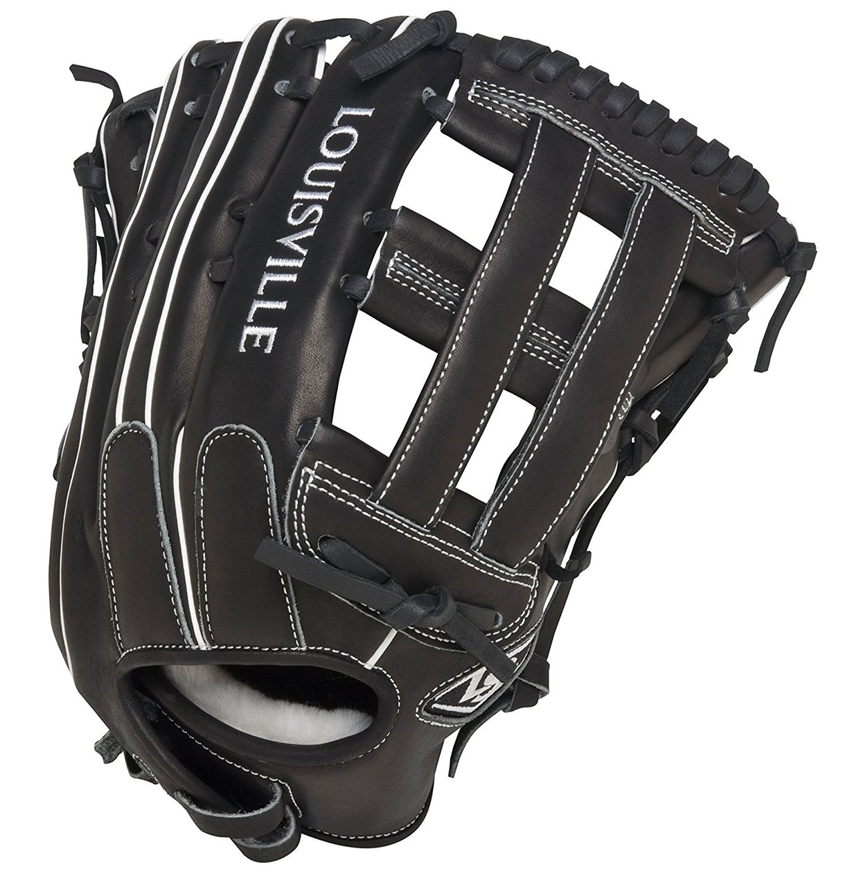 louisville-slugger-fgszbk5-super-z-black-fielding-glove-13-5-inch-left-hand-throw FGSZBK5-1350-Left Handed Throw Louisville 044277051952 Professional-grade oil infused leather Combines unmatched durability with ultra quick break-in