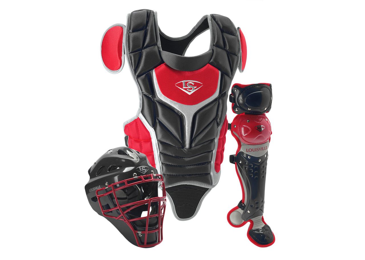 Made from extra-tough, lightweight materials that keep you protected while easily moving with you, Louisville Slugger's Series 5 Catcher's Sets keep catchers of every skill level safely in the game. Whether you're an intermediate or youth player, the Series 5 Catcher's Sets will meet your needs in a variety of color combinations. Helmet Glossy finish. Moisture wicking chin pad. NOCSAE approved Size 6 38 – 7. Chest Protector High-density foam padding. Over-the-shoulder harness. Precision pad design Size 14 inch. Shin Guards Anatomically inspired. Double-knee design. Size 14 inch. Stay Organized.Don't piecemeal it. If you want the best all-around protection a catcher can have, Louisville Slugger's full catcher's gear sets provide a variety of styles, colors and sizes to match players of any skill set.