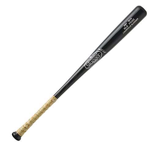 Louisville Slugger MLB Prime Ash M110 Black High Gloss w Lizard Skins Wrap Wood Baseball Bat (32 inch) : Stronger. Harder. Farther. MLB Prime gives you the chance to swing the EXACT same bat as the big leaguers. MLB Prime is built with the best quality Veneer wood, Amish craftsmanship, our exclusive 360 degree compression to increase hardness, our advanced finish system and is now bone-rubbed for a visible hardness. Ash gives you strong timber, and lighter weight. Pound for pound, Ash is the strongest timber available. Ash tends to flex, giving the hitter a more flexible sweet spot. Ash is available in the widest range of turning models.