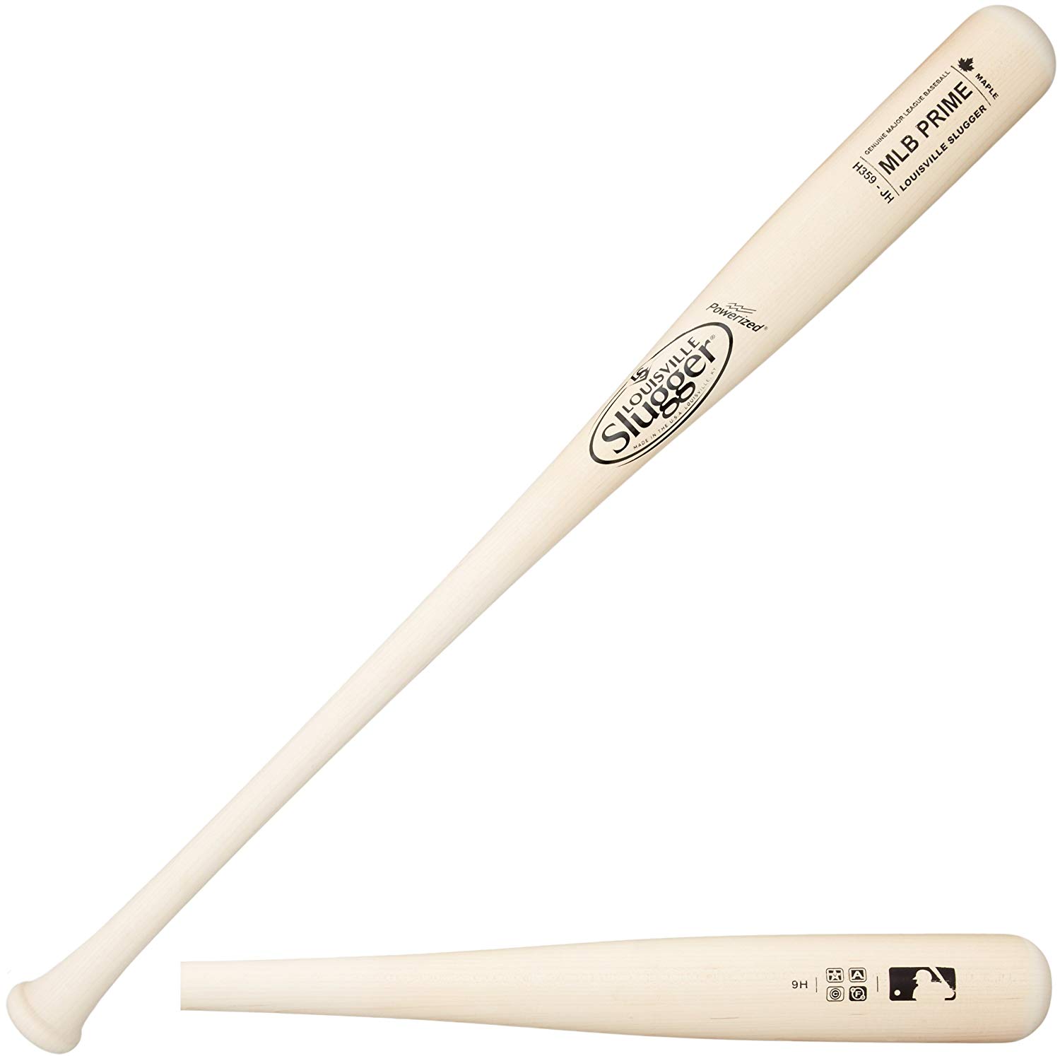 Turning model H359 is swung by Josh Hamilton MLB high-quality, veneer maple wood construction Amish Vacuum Drying process and Finishing System (AFS) guarantees Slugger's hardest wood 360 degree wood compression is better than bone rubbing and won't miss a soft spot MLB Ink Dot guarantees the straightest grain and hardest pro-grade wood bat.