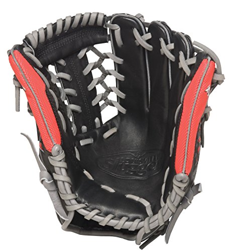 Louisville Slugger Omaha Flare 11.5 inch Baseball Glove (Left Handed Throw) : The Omaha Flare Series combines Louisville Slugger's iconic Flare design and professional patterns with game-ready performance leather. The flare technology gives you up to 15% wider fielding surface vs. a traditional pattern. Giving you a quick break-in, quick ball-transfer and quick inning. Conventional open back Mod-Trap web