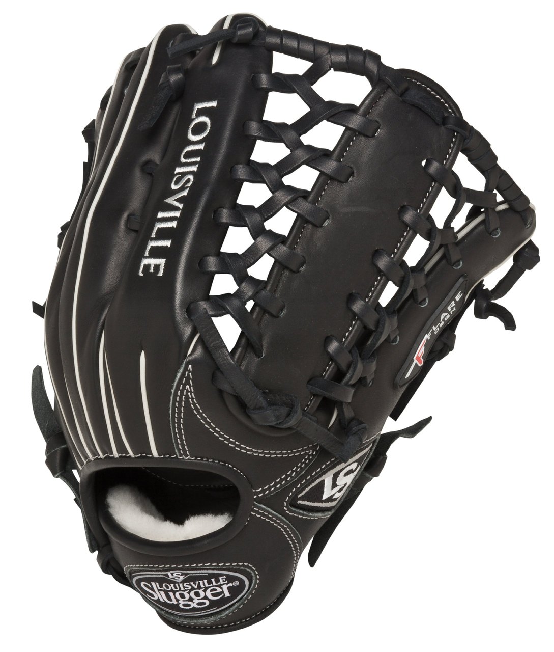 Louisville Slugger Pro Flare 13 inch Outfield Baseball Glove (Left Handed Throw) : Louisville Slugger Pro Flare Fielding Gloves are preferred by top professional and college players. They are designed with the speed of the game in mind. Louisville Slugger Pro Flare gloves are designed to keep pace with the evolution of Baseball. The unique Flare design allows for quick-transfer of ball from glove to hand. Better technology, better materials and better design. There is a larger catching surface area made possible by the extra wide lacing and curved finger tips. The gloves are made from professional-grade, oil-infused leather for maximum feel and performance right off the shelf. The Louisville Slugger Pro Flare has unmatched durability and quick break-in.
