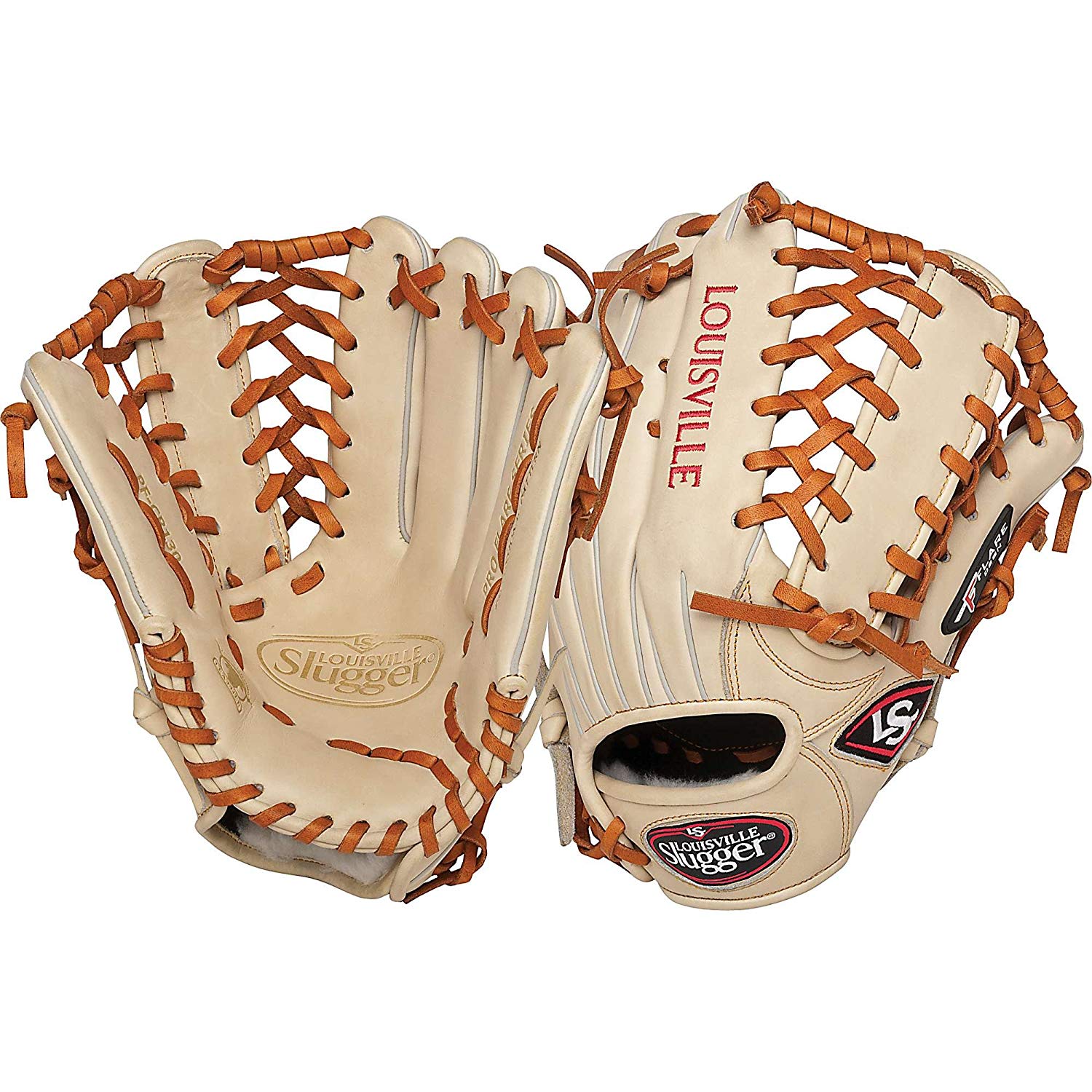 louisville-slugger-pro-flare-cream-13-inch-outfield-baseball-glove-left-handed-throw FGPF14-CR130-Left Handed Throw Louisville 044277019433 Louisville Slugger Pro Flare Cream 13 inch Outfield Baseball Glove Left