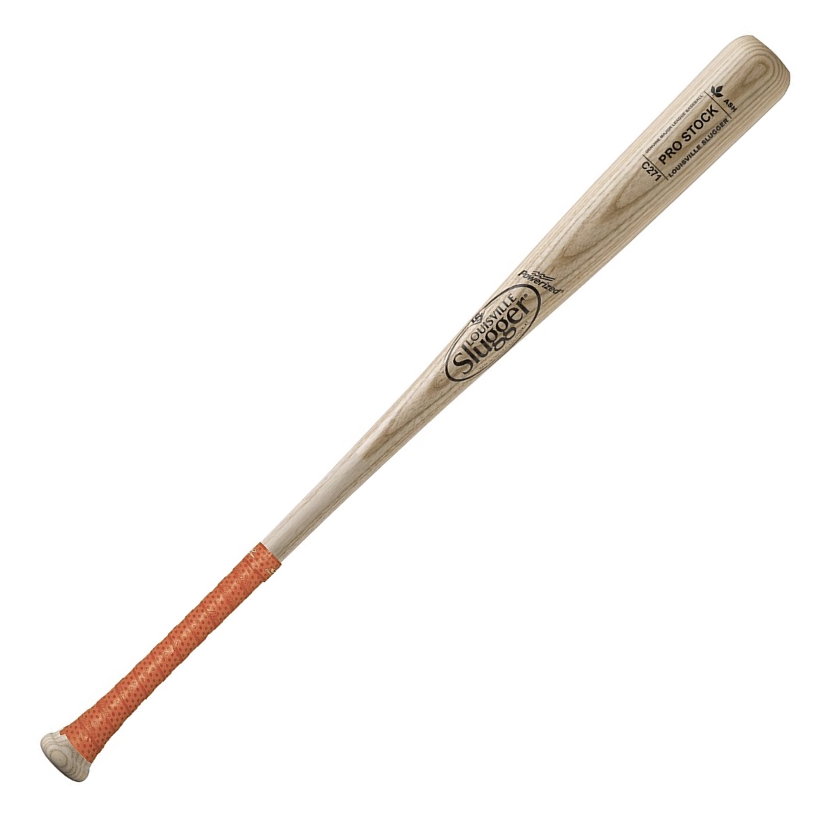 louisville-slugger-pro-stock-wood-bat-c271-natural-with-orange-lizard-skin-33-inch WBPS271-NA33OR Louisville 044277167257 The Louisville Slugger Pro Stock Wood Bat Series is made from