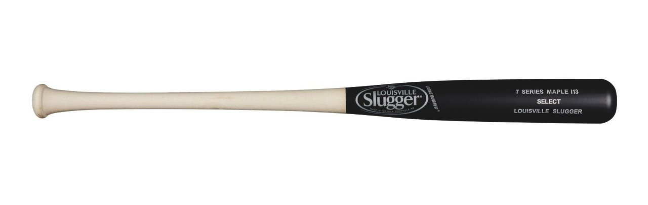 Louisville Slugger s most popular big-barrel bat is the I13 which in this variation comes with a black matte barrel and unfinished handle. This model has a thick transition from barrel to handle maximizing mass through the hitting zone. Series 7 Select Maple Bone Rubbed Cupped Large Barrel Standard Handle Swing Weight - Slightly End Loaded Turning model I13