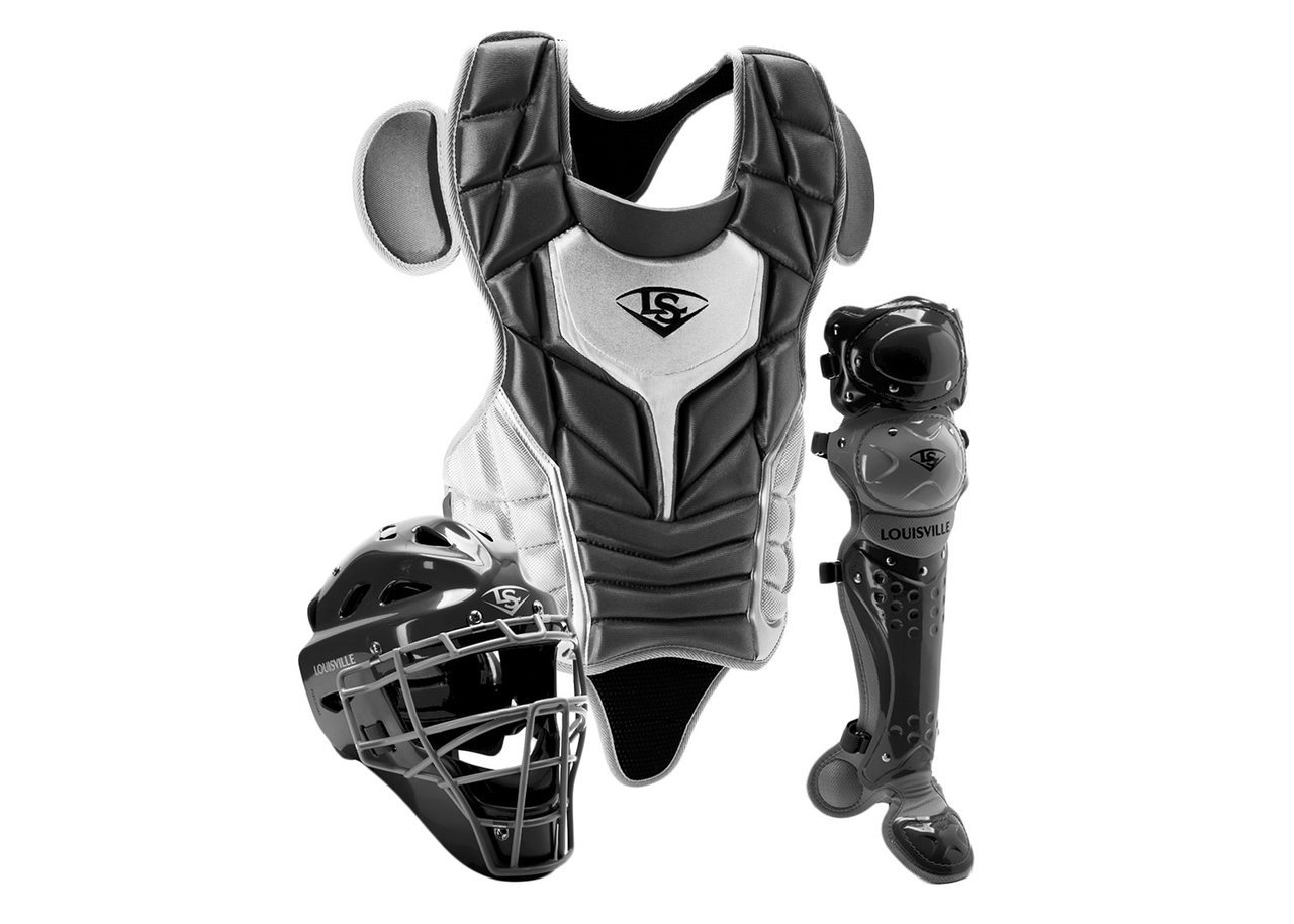 louisville-slugger-series-5-3-piece-catchers-set-intermediate-black-grey PGS514-STIBG Louisville B00LU9N9VW Made from extra-tough lightweight materials that keep you protected while easily