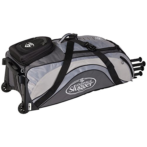 Louisville Slugger Series 9 Catch All Catchers Gear Bag EBS914-CA : Louisville Slugger's Series 9 Catch-All Catcher's bag has a high rise wheel chassis, inverted cargo hatch and holds a minimum of 4 bats. It features embroidered logos, tri-vent air-flow compartment and high-end hardware.