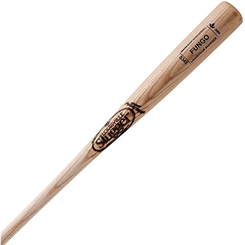 Louisville Slugger Wood Fungo Bat. Natural finish, Ash wood, S345 Turning model. 36 inches. Deep cup.
