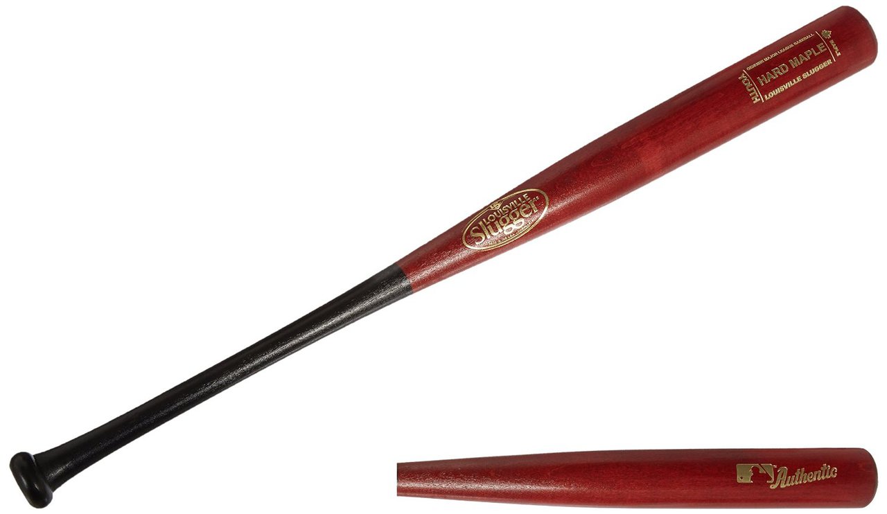 louisville-slugger-wbhmybb-eb-hard-maple-youth-wine-black-baseball-bat-27-in WBHMYBB-EB-27 inch Louisville 044277055097 Louisville Slugger Youth Maple Wood Baseball Bat Black Handle Wine barrel